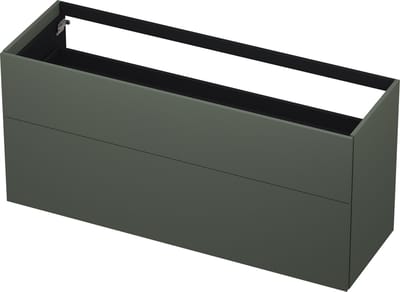 INK® wastafelonderkast 2 laden greeploos push to open gelakt 140x45x65cm, mat beton groen