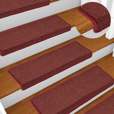 vidaXL - Trapmatten - 15 - st - 65x21x4 - cm - Bordeaux - Rechthoekige - Rand