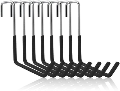 Dailygoods- Garagehaken 8 stuks - Robuuste Fietshouder - Antislip - Krasbestendig - Tot 30 kg - Geschikt voor Fietsen/Tuingereedschap