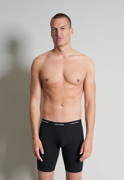 CECEBA New Classics - 2-pack Heren cyclist boxer - extra lange pijpen - Zwart