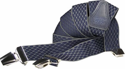 Pierre Mouton Diadème Bretel - Bretels - Volwassenen - Heren - Blauw - 140cm - 3 brede clips - 35mm - XL - XXL