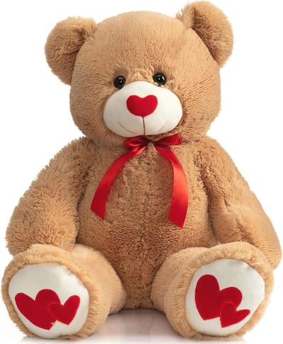 Grote Teddybeer 91 cm Pluche Knuffeldier met Hart voor Vriendin en Kinderen