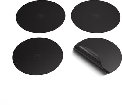 Cook & Pan 4x Inductie Beschermer Rond Zwart - 100% Inductiekracht zonder Warmteverlies - Hittebestendig tot 260°C - Anti-Slip Inductiebeschermer voor Krasvrije Kookplaat - Krasbestendig - Inductie Matjes - Panbeschermers - Onderzetters - Afdekplaat