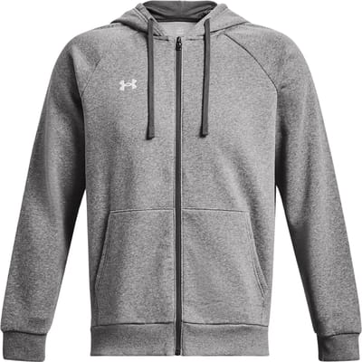 Under Armour UA Rival Fleece FZ Hoodie-GRY Heren Sporttrui - Castlerock Light Heather - Wit