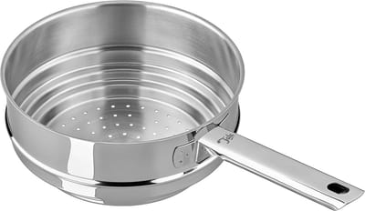 RVS Multi Steamer - Stoominzet Pan - Gezond Koken - Past op 3 Pannen - 16-20 cm - Zilver