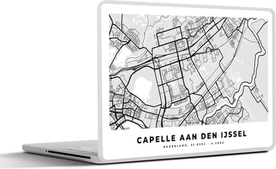Laptop sticker - 17.3 inch - Plattegrond - Capelle aan den IJssel - Nederland - 40x30cm - Laptopstickers - Laptop skin - Cover - Stadskaart