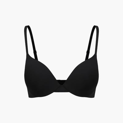 cfab - Voorgevormde push-up beugelbeha - zwart - 75B - BH Zonder Beugel Voorgevormd - Ondergoed - Naadlos