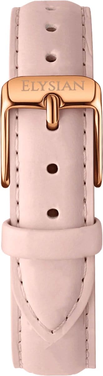 Elysian Horlogebandje - Roze Leer - Rosé Gouden Gesp - 18mm - Quick Release - Verstelbaar