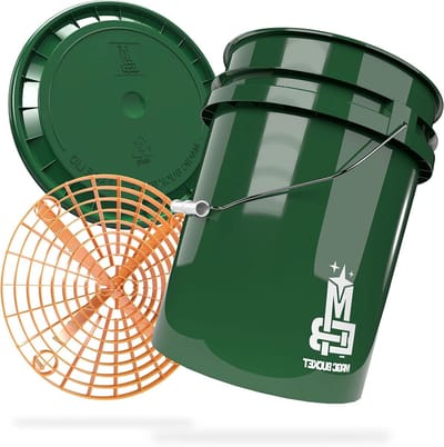 Wasemmer Set - Emmer met Deksel - Auto Wassen - Met Grit Guard - 20 liter - Donkergroen