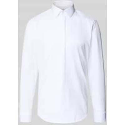 Slim fit zakelijk overhemd van katoen