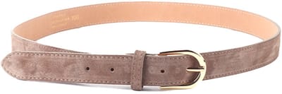 Giuliano Lederen Riem - made in Italy - Dames - Suede Tailleriem - Taupe