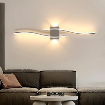 Moderne LED Wandlamp Zilver 27W Warm Wit 3000K voor Woonkamer en Slaapkamer