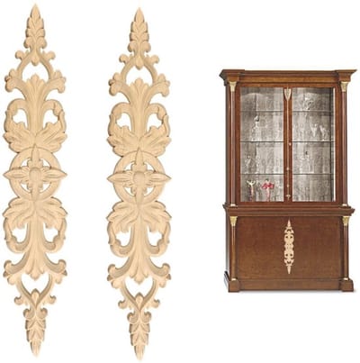 Sierlijst Hout - Decoratieve Wanddecoratie - Bevestiging Muren/Deuren - Houten Versieringen - Geschikt voor Meubels - Eenvoudig te Verven