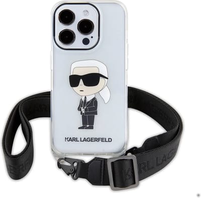 Karl Lagerfeld iPhone 15 Pro Backcover hoesje IML IKONIK CROSSBODY - Transparant