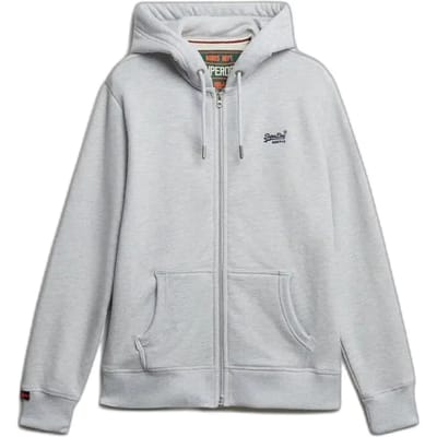 Superdry - Essential Logo Half Brushed Zip Hoodie - Heren - Hoodies