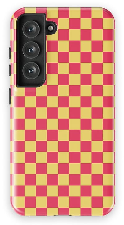 Design Hoesje Samsung Galaxy S23 | Geschikt Voor Mag | Tiny Squares Checkered Print | Backcover Samsung Galaxy S23 Cherry Checker