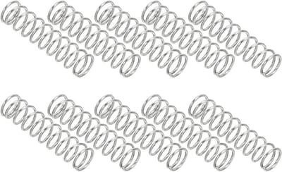 Compressieveer Set van 10 Stuks, 0.5mm Draaddiameter x 5mm Buitendiameter x 20mm Lengte, RVS Veer voor Mechanische Toepassingen, Ideaal voor Klussen en Reparaties in Huis