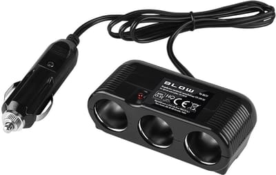 BLOW Auto Sigarettenaansteker Splitter - 3x Socket - CS-32 - 12V/24V - Met Kabel & LED-indicator