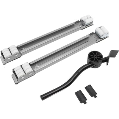 Uitschuifbare apparaatrol 300 kg draagvermogen universele wielbasis voor wasmachines zilver
