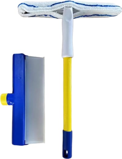 Raamwisser Reiniger - 3-in-1 Tool - Gladde Oppervlakken - Draaibare Trekker - 39 x 30 cm - Blauw