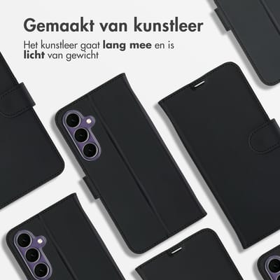 Accezz Hoesje - Geschikt voor Samsung Galaxy S24 FE - Wallet Softcase Bookcase - Zwart