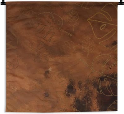 Wandkleed - Wanddoek - Patronen - Brons - Luxe - Goud - 180x180 cm - Wandtapijt