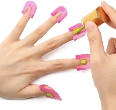 CHPN - Nagellak shield - Nagelbeschermer voor tijdens het lakken - Nagelprotector - Nagelclips - Nagellak Shield Clips - 26 stuks - 10 maten - Roze - Netjes lakken