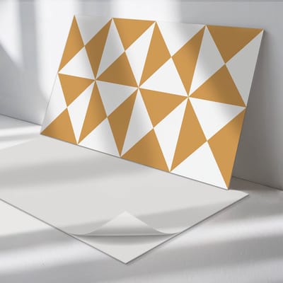 Wallfluent Vinyl Wandpaneel - Geometrisch driehoekpatroon Zelfklevend Muurpaneel - 120 cm x 60 cm - Beige Vinyl Wandpaneel - 1 stuk - Rechthoekig Wandbekleding Vinyl - Patroon Wandpaneel - Vinyl Wandbekleding - Wandpaneel Keuken en Badkamer