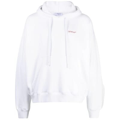 Gebroken witte Scratch Tab witte skate-fit hoodie