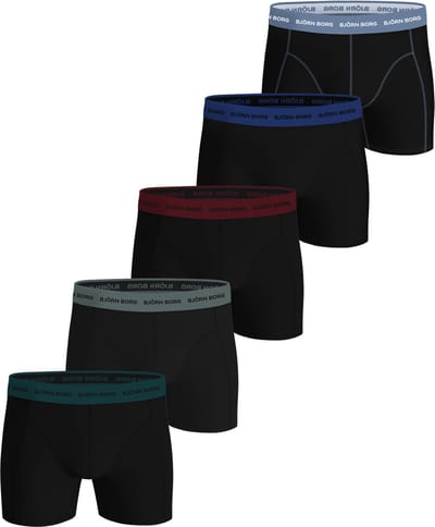 Björn Borg Cotton Stretch Boxershort Heren Zwart/Groen/Blauw/Rood - 5 stuks - Heren onderbroeken - Katoenen Boxer - Maat L