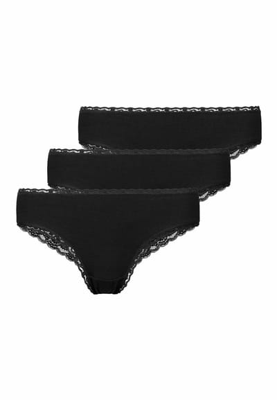 SNOCKS Brazilian Slip met Kant - Dames Ondergoed - Naadloos & Comfortabel - Dames Slips - Dames Onderbroeken - 3 Stuks