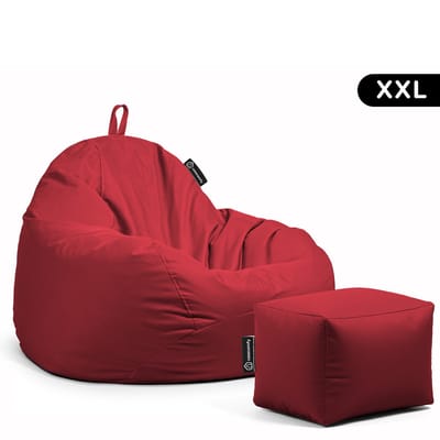Casacomfy Pear XXL - Complete Grote Zitzak met Voetenbankje - Waterafstotend - Rood