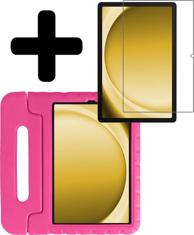 Hoes - Geschikt voor Samsung Galaxy Tab A9 - Met Screenprotector - Kinderhoes Shockproof Bumper - Kidsproof Case - Tablet Hoesje - Kinder Hoesje Cover - Roze