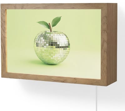 Wandlamp 30x20 cm - Oplaadbaar - Groen - Disco - Decoratie - Appel - Wandlampen binnen woonkamer - Slaapkamer lamp met kabel - Decoratieve nachtlamp - Vloerlamp snoer
