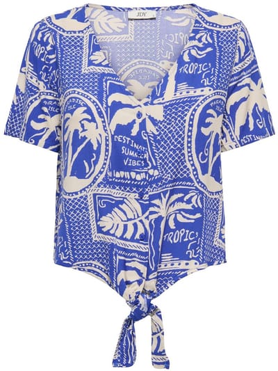 JDY - JDYSEZEN LIFE S/S KNOT SHIRT WVN DIA - Dames - Blouses