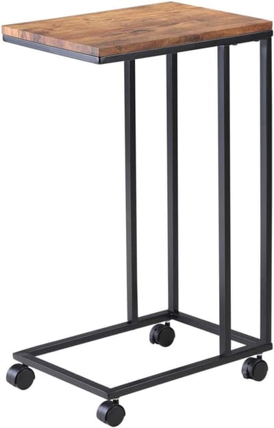 TIM® Bedtafel - Laptoptafel - Bedtafeltje met Wielen - Bedtafeltje voor op Bed - Bruin - 35cm x 50cm x 70cm