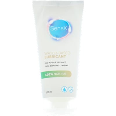 SensX Water-Based Lubricant – Glijmiddel – 100 ml – Op Waterbasis – 100% Natuurlijk – Geschikt met Latex Condooms
