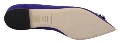 Dolce & Gabbana Paarse Suède Kristallen Loafers Flats Schoenen