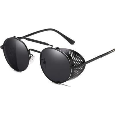 Retro Gotische Steampunk Stijl Rond Metalen Frame Zonnebril Mannen Vrouwen Luxe Designer Schild Lens Zonnebrillen Gafas de Sol gray