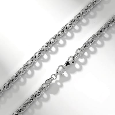 Cavill - 925 Sterling Zilveren Panzer Ketting 45 cm - Gerhodineerd - Elegante Zilveren Ketting Dames - Karabijnsluiting - Tijdloos & Glanzend