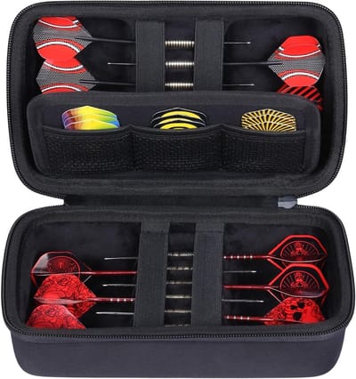 Harde EVA Shell Opslag Dart Case - Steeltip Softtip Darts Draagtas Zwart