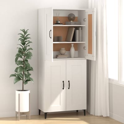 vidaXL - Dressoir - 69,5x34x90 - cm - bewerkt - hout - wit