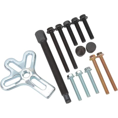 Kit Extracteur d'Amortisseur Harmonique 14 Pièces Réutilisable Acier au Carbone Robuste Haute Résistance Jeu d'Extraction de Volant black