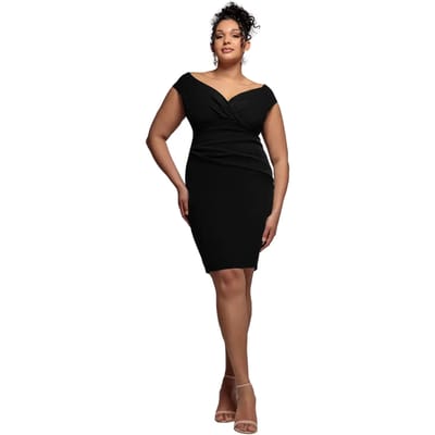 Off-shoulder jurk dames Goddiva Plus Midi