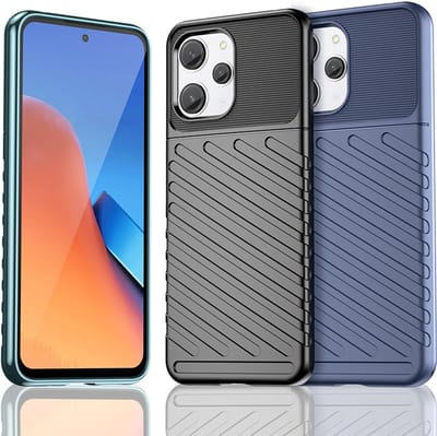 Hurtel Thunder Case Serie - Flexibele Beschermhoes voor Xiaomi Redmi 12 - Zwart - Verhoogde Randen