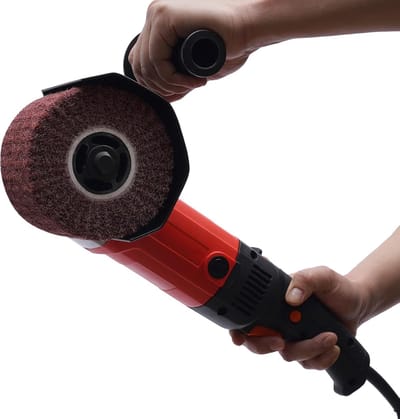 Elektrische Borstel Machine - Metaalbewerking Machine - Textuur Bewerking - Krachtige 1580W Motor - 12cm Wiel Diameter - Rood Zwart