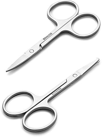 Professionele kleine verzorgingsschaar voor gezichtshaar - perfect voor wenkbrauwen, neushaar, snor, baard, wimpers en oortrimset