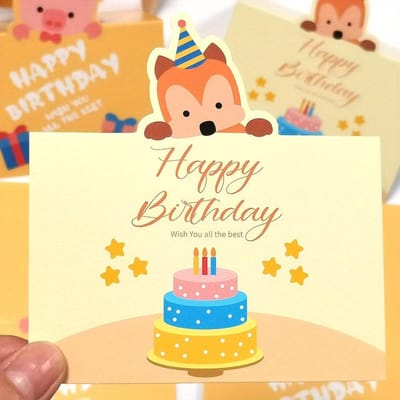50 cartes de remerciement - Mignon animal de dessin animé anniversaire sur le thème du chien pliantes vœux pour les célébrations et l'appréciation 50pcs dogs