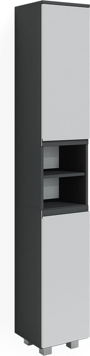Vicco J-Shape Badkamerkast – 30 x 190 cm Wit