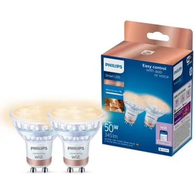 Philips Slimme Ledspot Aanpasbaar Wit Par16 Gu10 4,7w Set Van 2